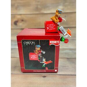 Carlton Cards Hersheys Christmas Ornament Bear With Mailbox & Candy Decorations
